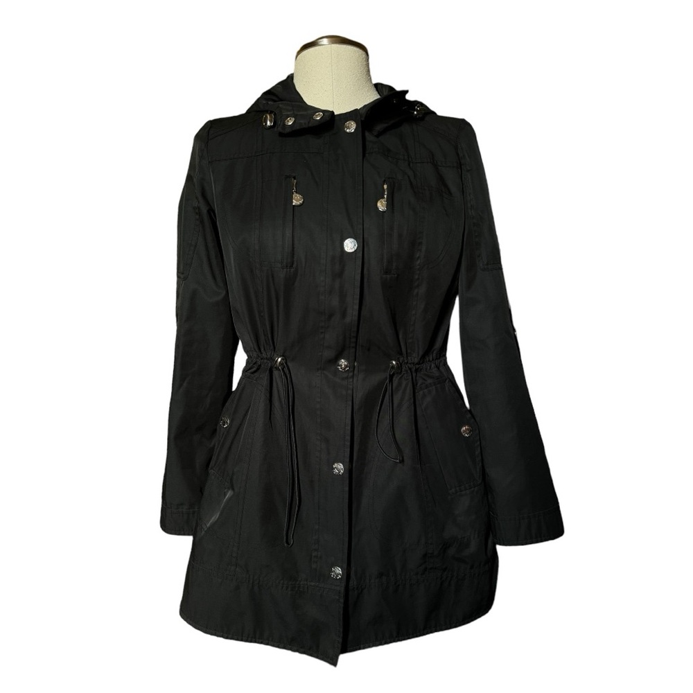 Betsey Johnson Classic Black Spring Raincoat
